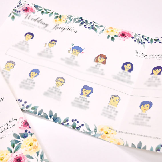 【オリジナル実例】少人数婚にぴったり♡似顔絵で配置するユニーク席次表