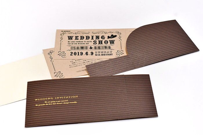 ヴィンテージ コンサートチケット風クラフト招待状