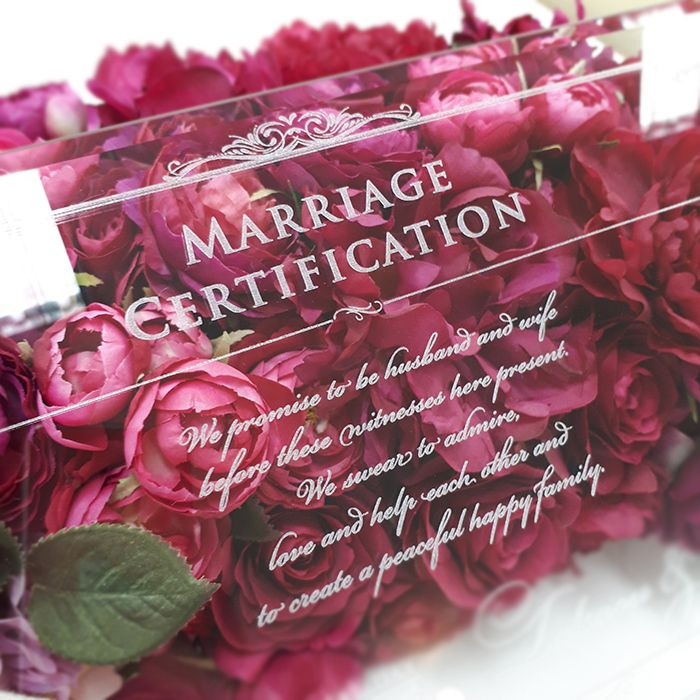 結婚証明書ならアクリルよりこっち！ガラスタイプが超絶可愛い♡