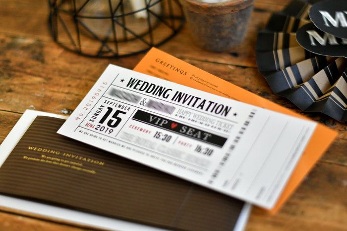 【オリジナル実例集】ゲストをVIP SEATにご招待♡カラーで季節感も取り入れたチケット招待状