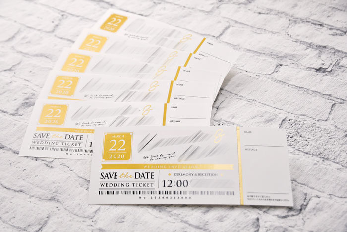 【オリジナル実例集】ゴールド半券付きチケット招待状