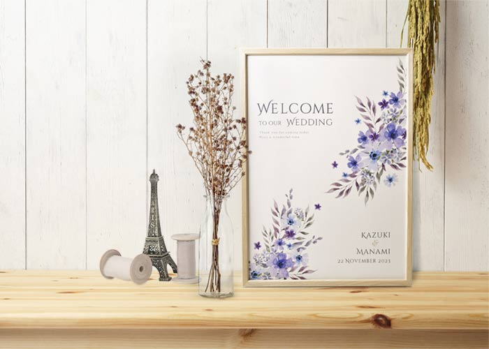 即日出荷ウェルカムボードのカルムフラワーで会場をトータルコーデしよう