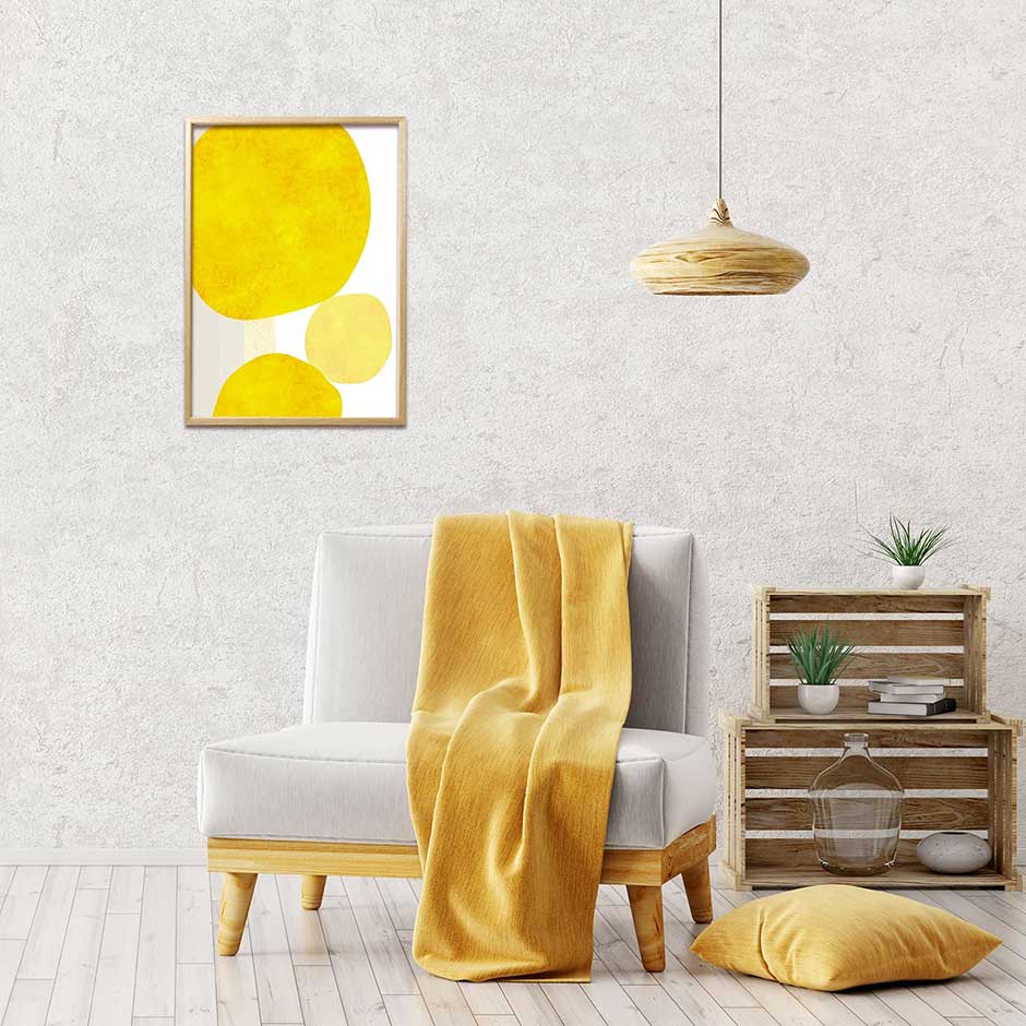 ナチュラルテイストのお部屋にあう黄色(イエロー)のインテリアポスター