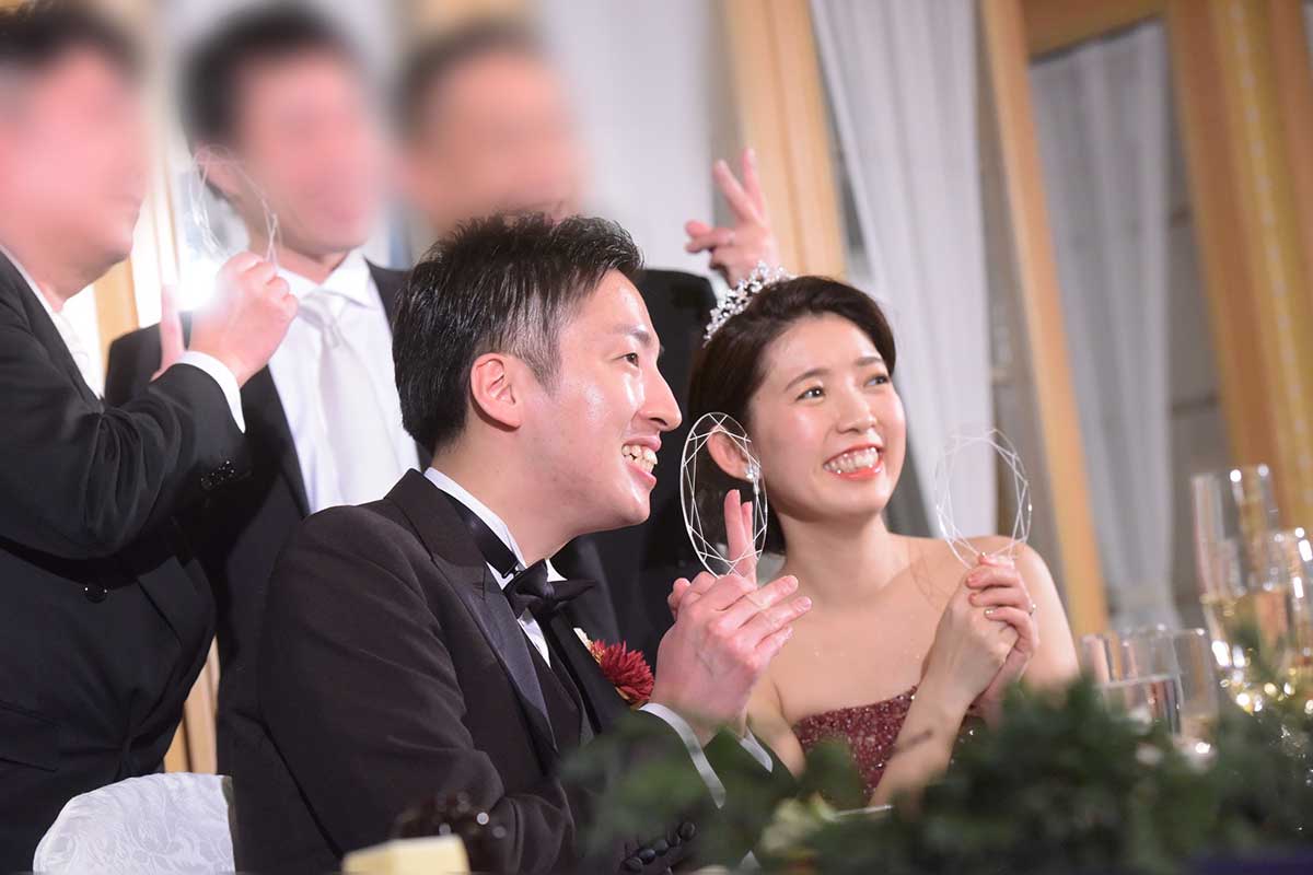 【お客様の声】ウェディングテーマにもぴったり！持ち手付きアクリルフェイスシールド