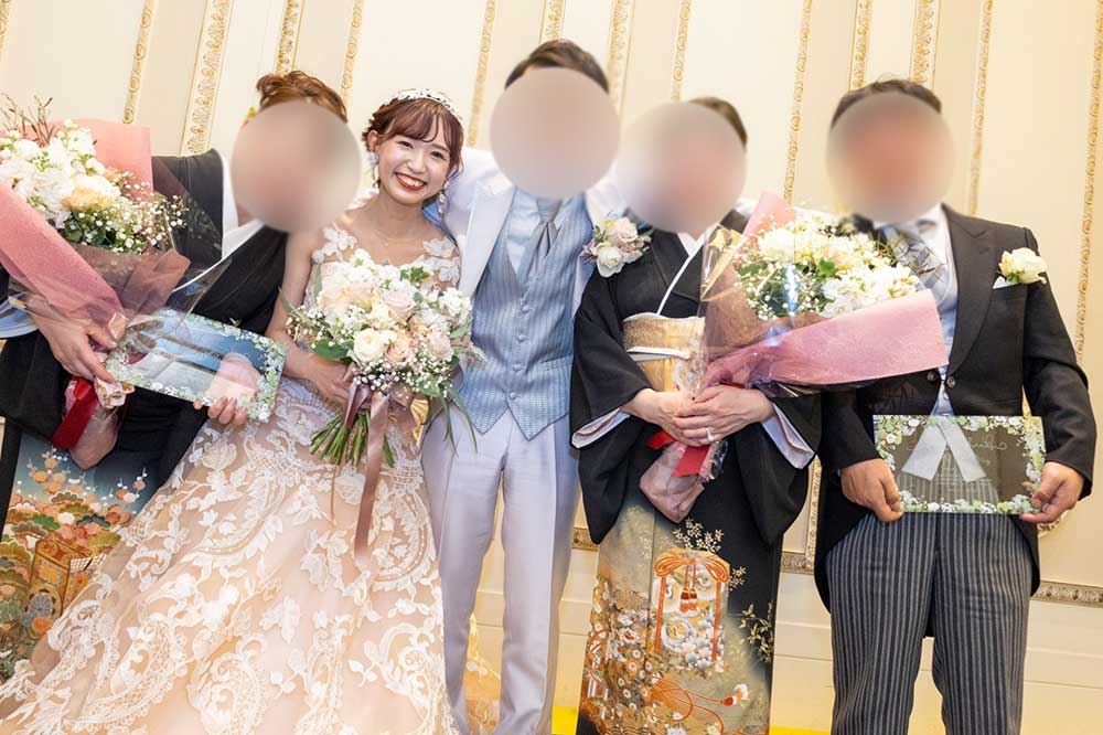 卒花レポート202107K様_新郎新婦とご両親との家族ショット