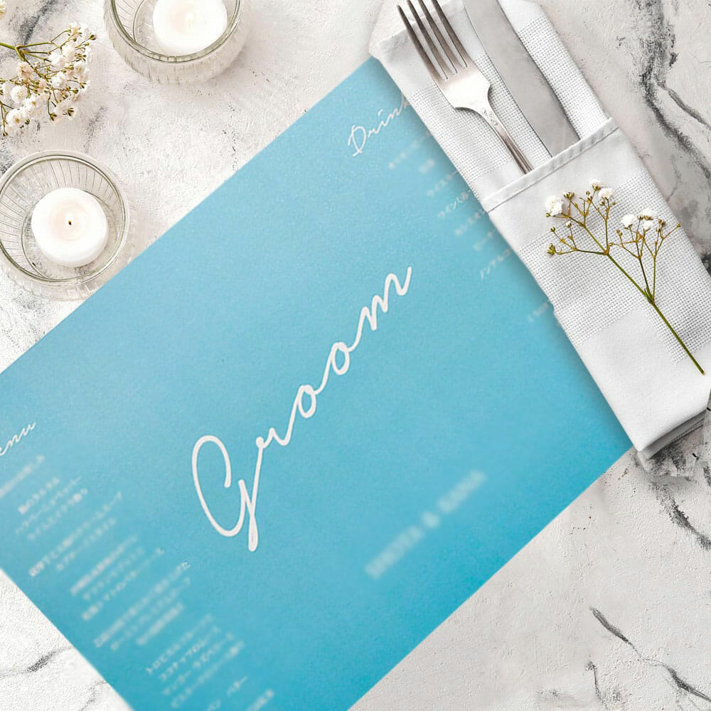 テーブルコーデの主役級！鮮やかターコイズブルーのランチョンマット♪