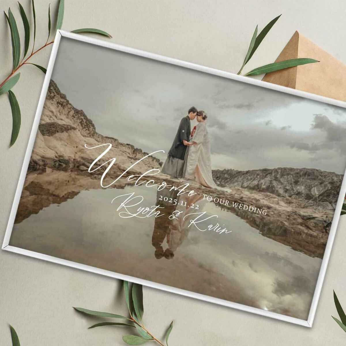 コンパクトでおしゃれ可愛い♡フォトウェルカムボード