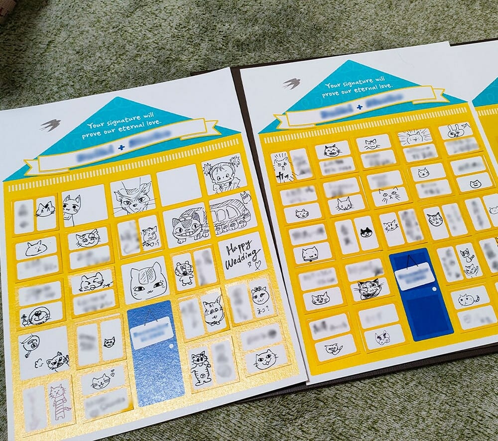 ゲストのイラストが楽しすぎる!こんな結婚証明書見たことない!