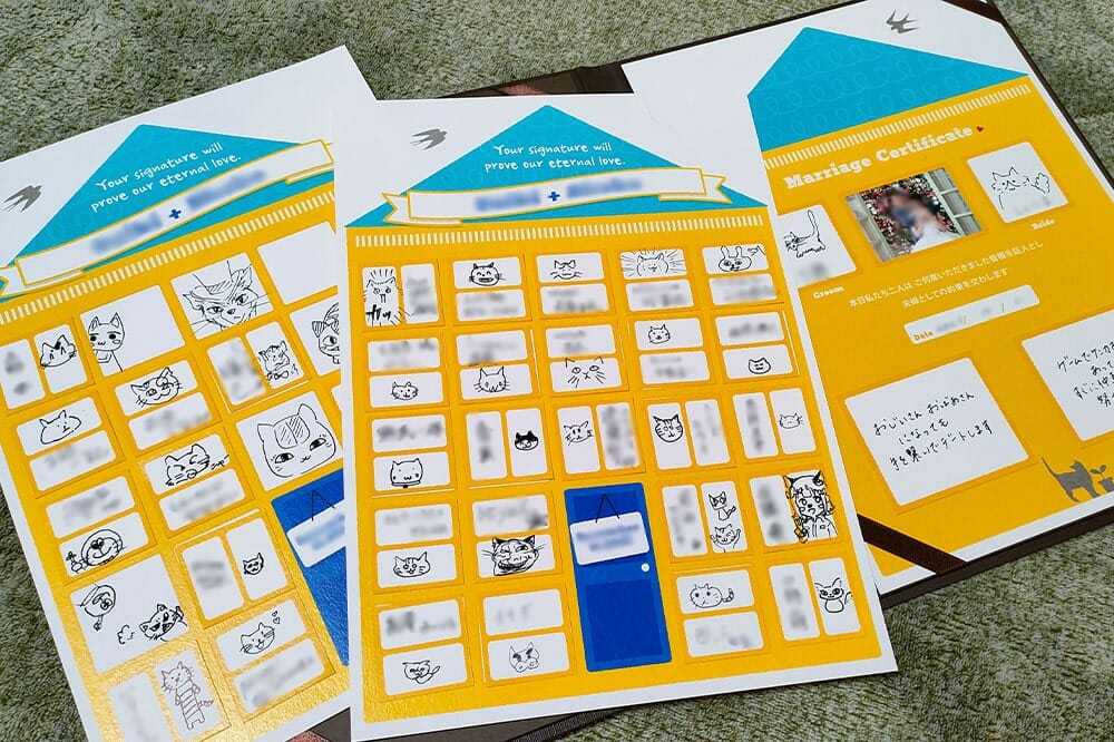 猫好きさん必見♪イラスト入りの結婚証明書がおもしろい！
