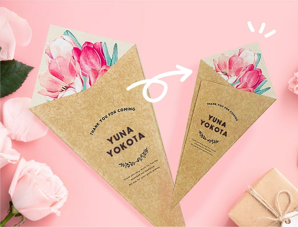 ちっちゃくなった「花束」がかわいい！エスコートカードアレンジ