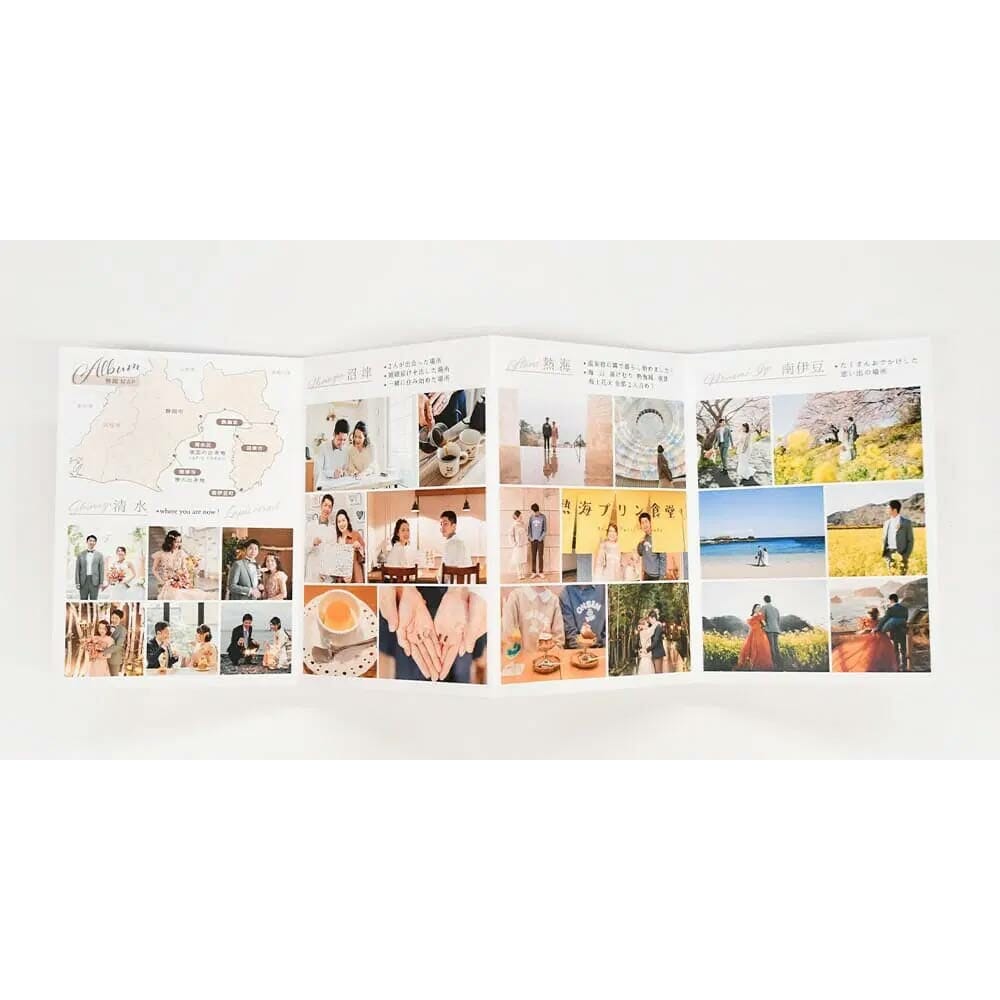 その反対側はお二人の生まれ育った場所や思い出土地をMAPにしたフォトアルバム。