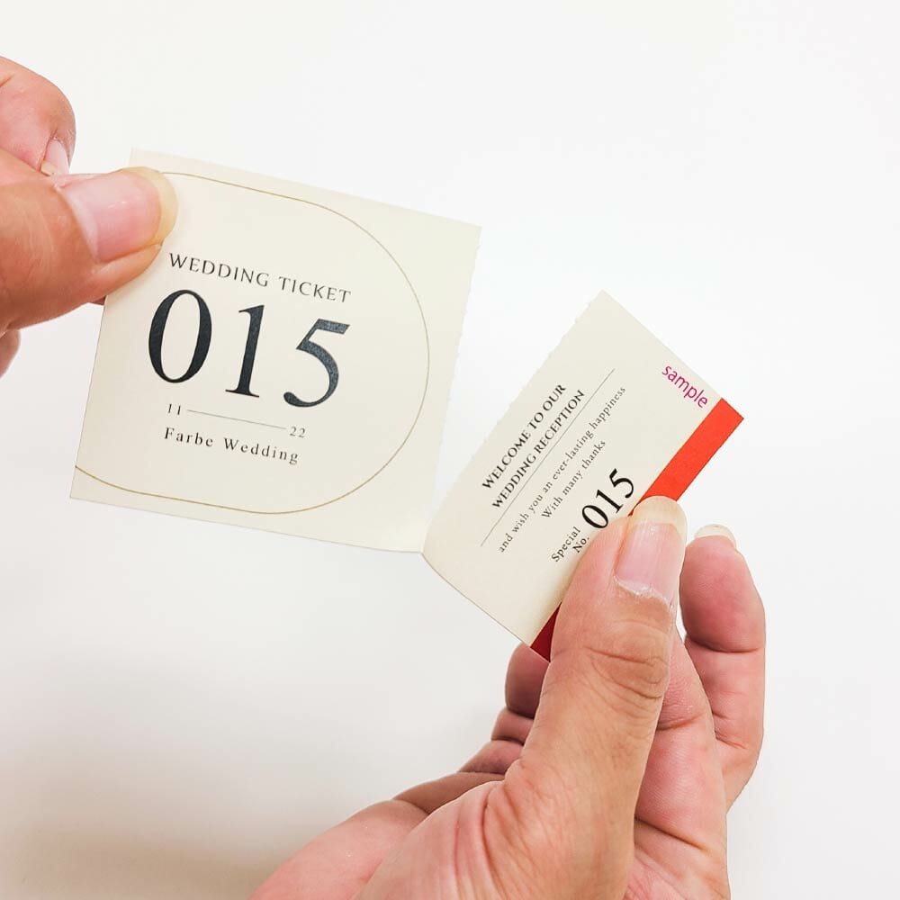 ミシン目入りでちぎって使うワクワクの演出