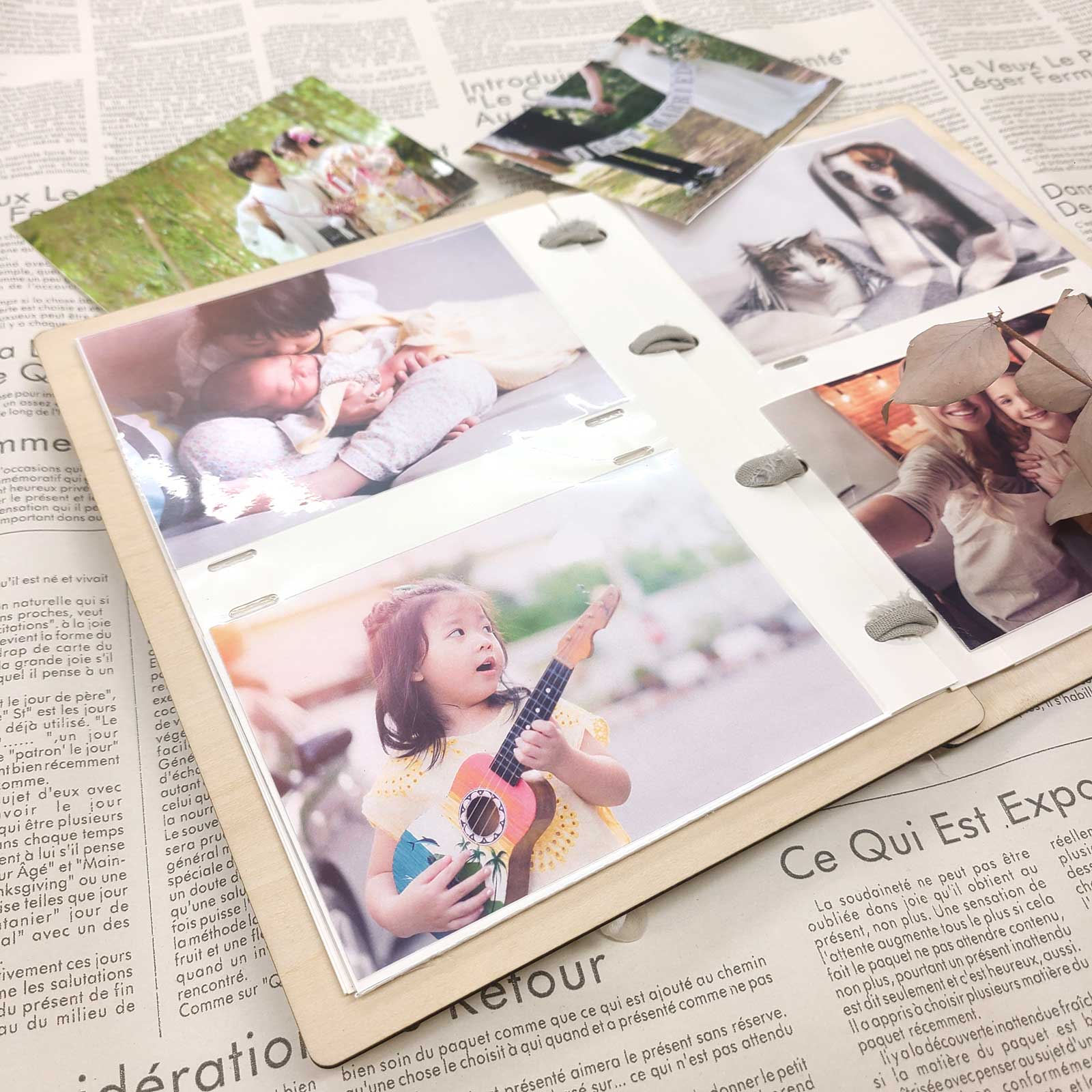 思い出の写真を入れるポケットアルバム付