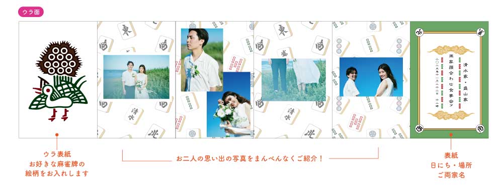 顔合わせしおりの二人思い出写真のページ