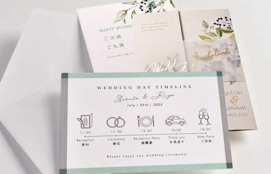 結婚式当日の予定が一目でわかる！タイムライン販売開始♪