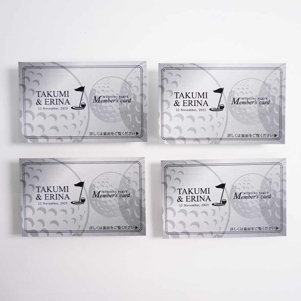 ゴルフ会員証のようなWEB招待状のQRコード入りカード