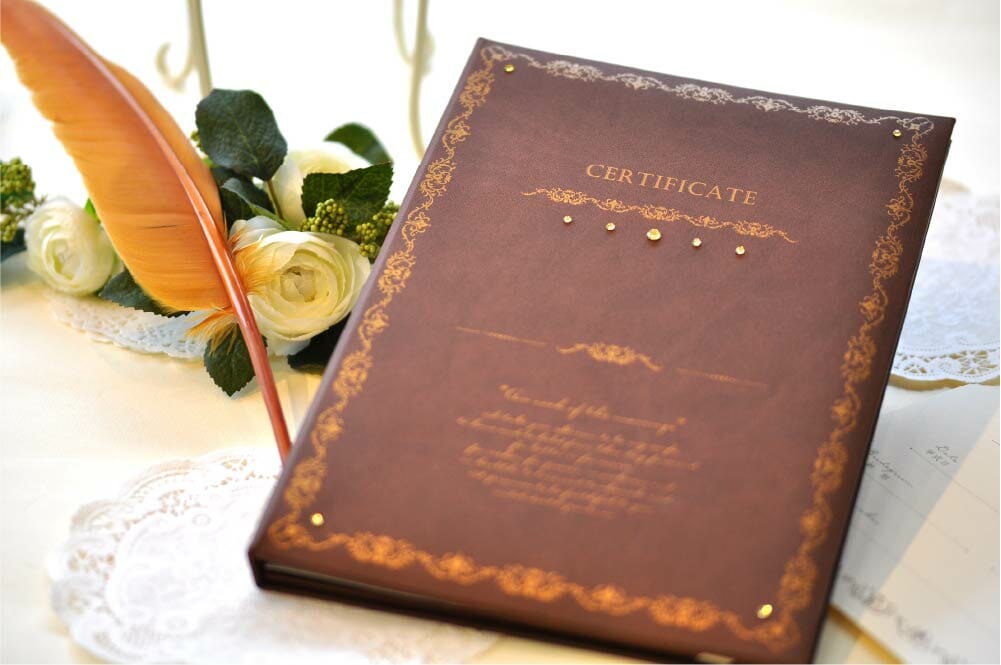 結婚証明書のアンティーク