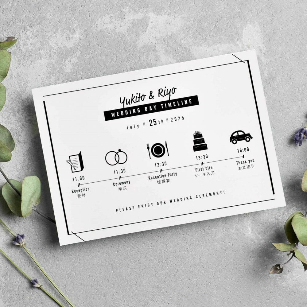 DIYも！招待状にアレンジも！ファルベにお任せ！！タイムラインのご紹介♪