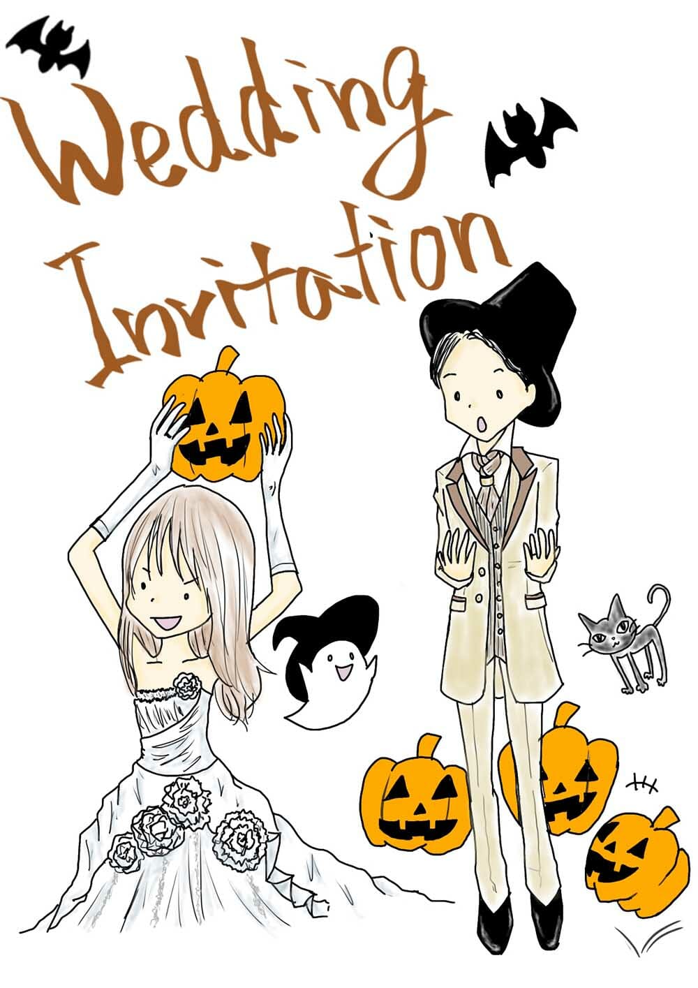 タブレットに手書きした似顔絵で仕上げる結婚式のアレンジアイテムあ