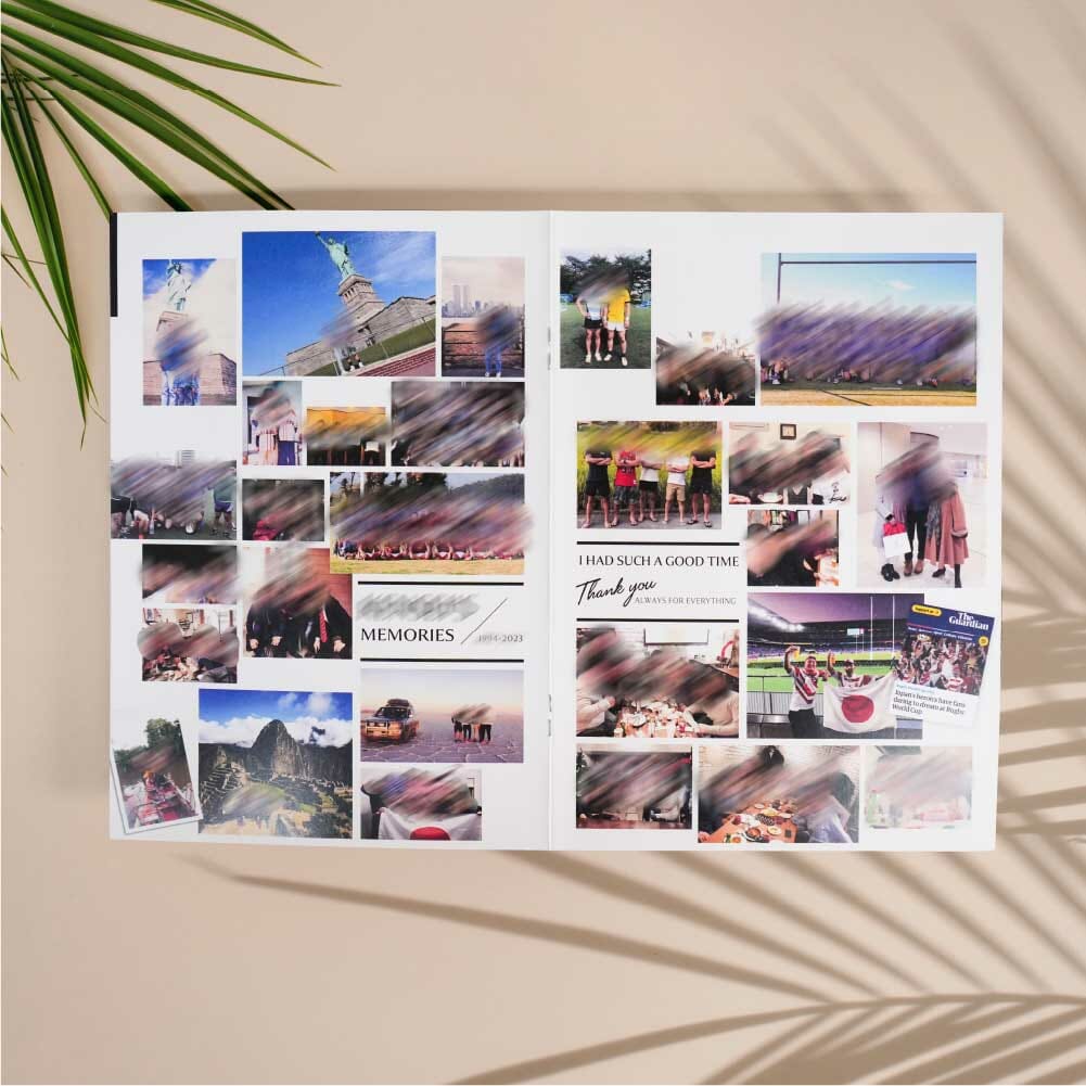 ゲストとの思い出写真をアルバム風にデザインした結婚式プロフィールブック