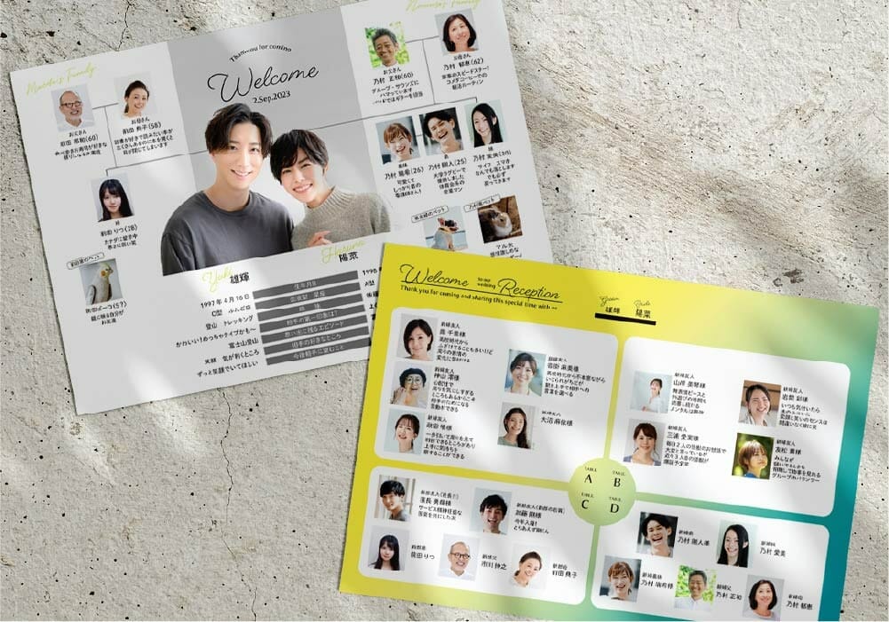 【家系図＆ゲスト紹介入り】がW演出ステキ！席次プロフィール