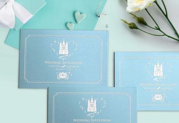 シンデレラブルーでピュアな美しさを結婚式を演出！ゲストカード付き招待状