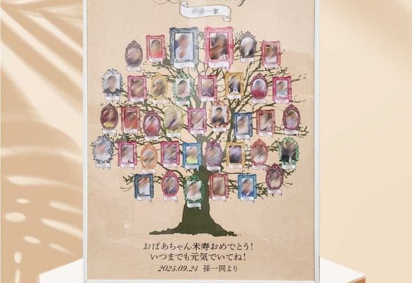 米寿祝いで贈った家族写真【ファミリーツリー】がすごかった！