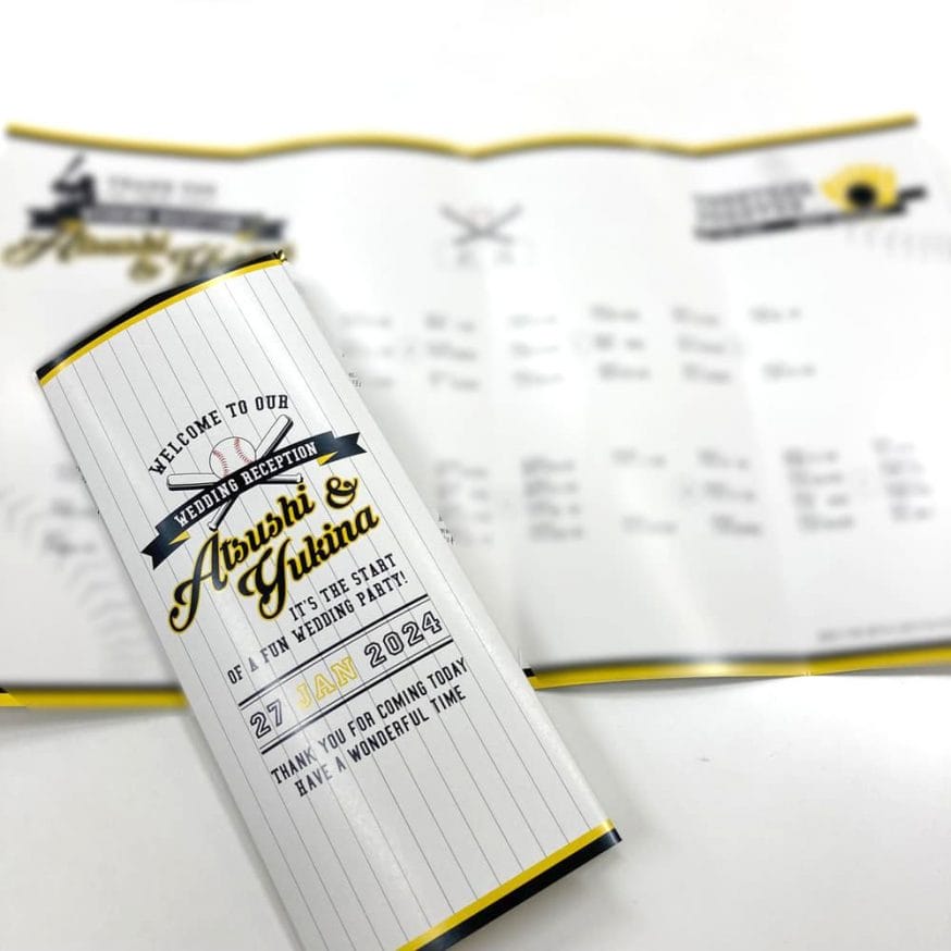 阪神風に黄色をポイントにした席次表