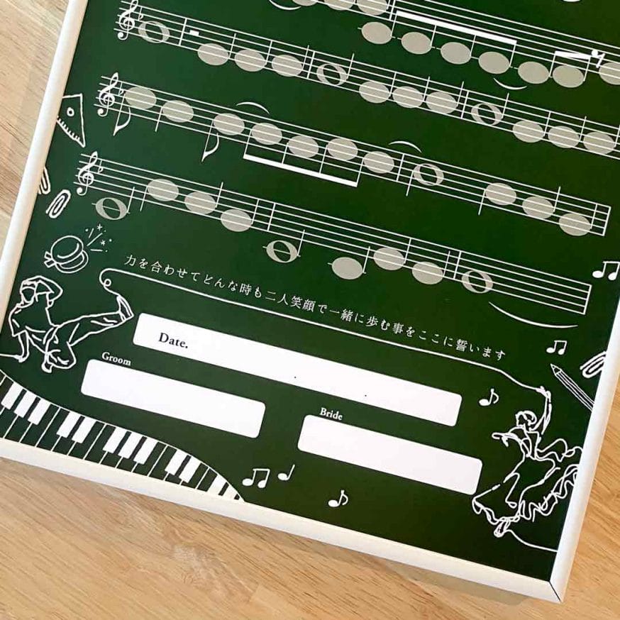 まわりのイラストはお二人にまつわるものばかり…！