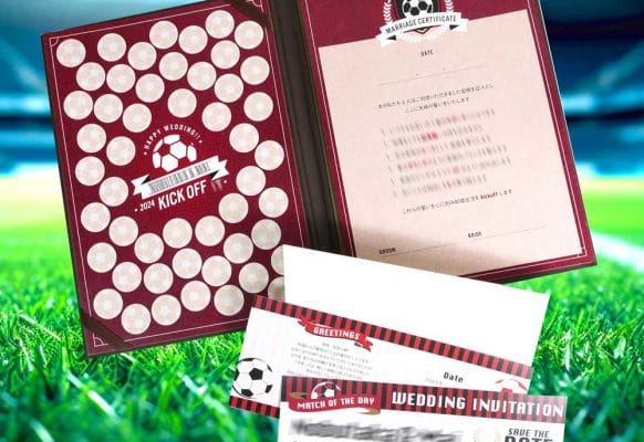 サッカー　ヴィッセル神戸カラーで結婚式アイテムを統一♪カラー変更実例紹介