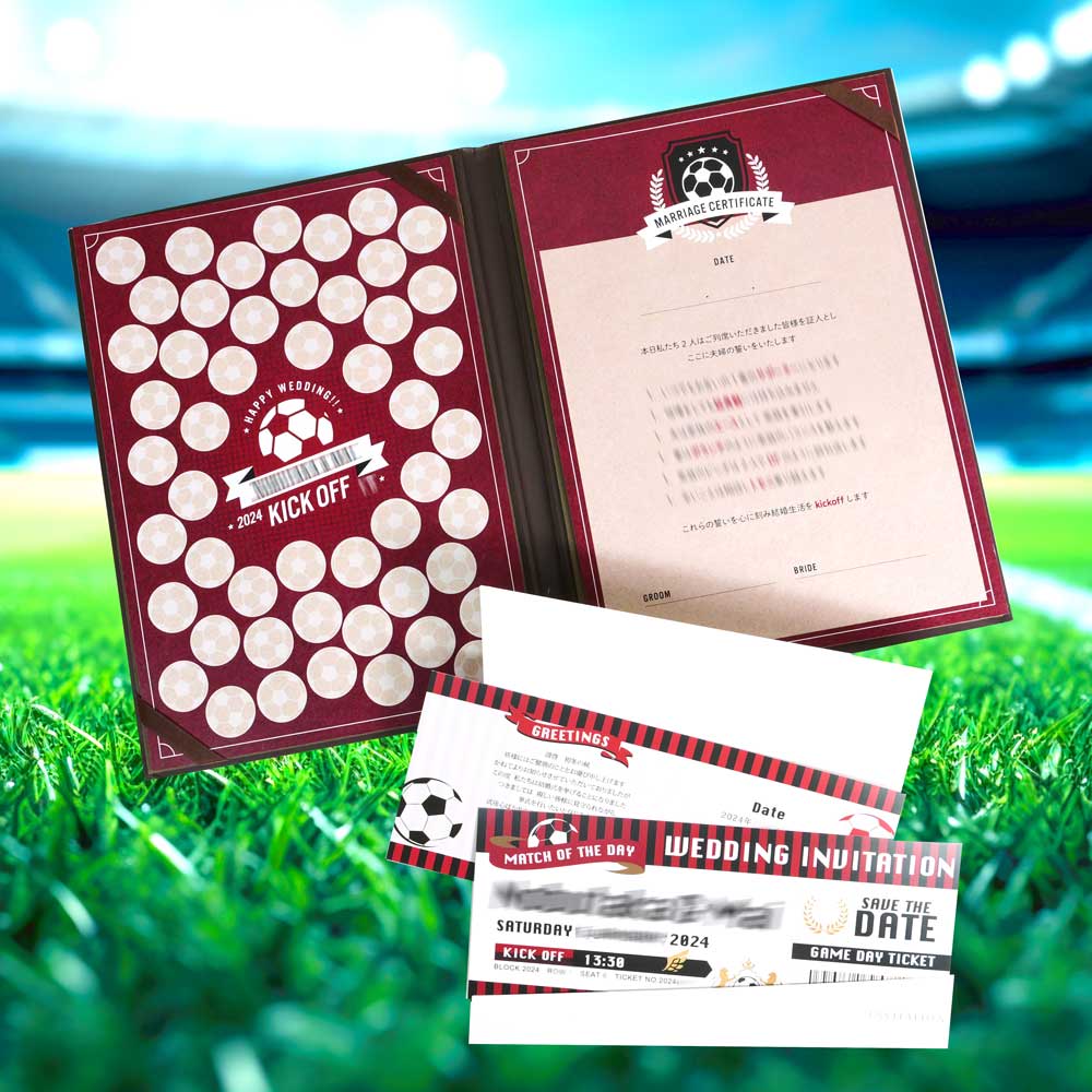 サッカー　ヴィッセル神戸カラーで結婚式アイテムを統一♪カラー変更実例紹介