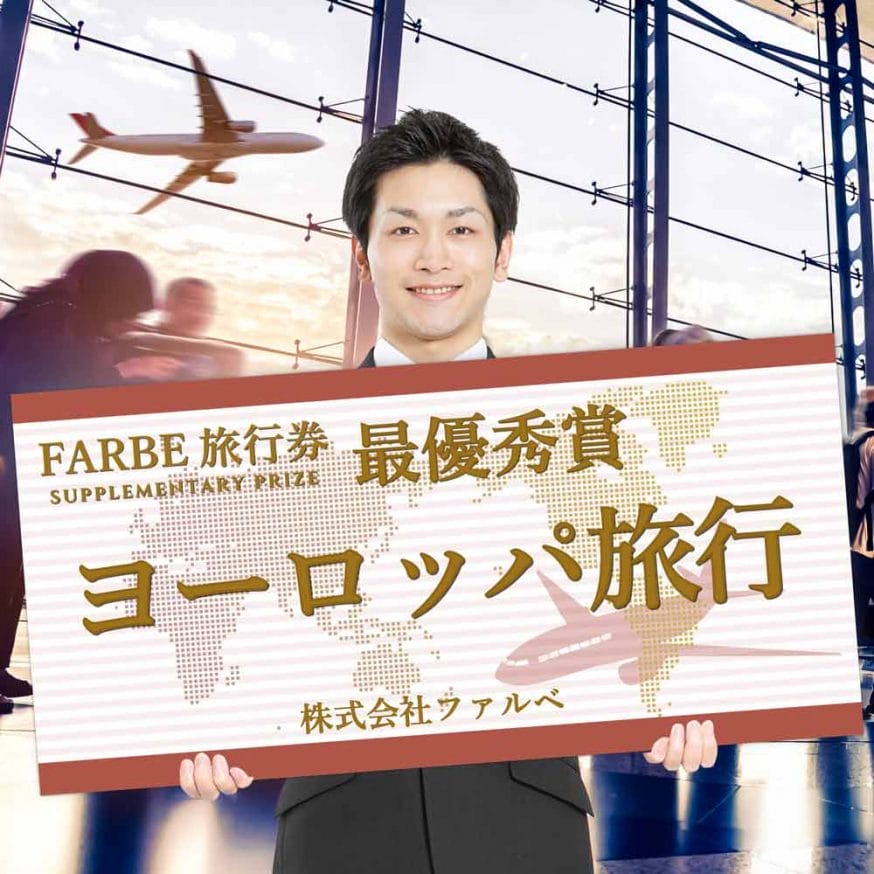 旅行券デザインの賞品パネル