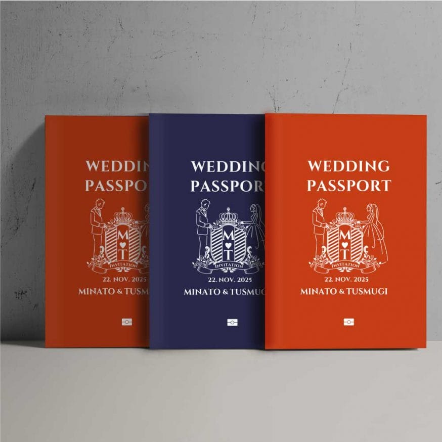 結婚式パスポート風デザインの招待状