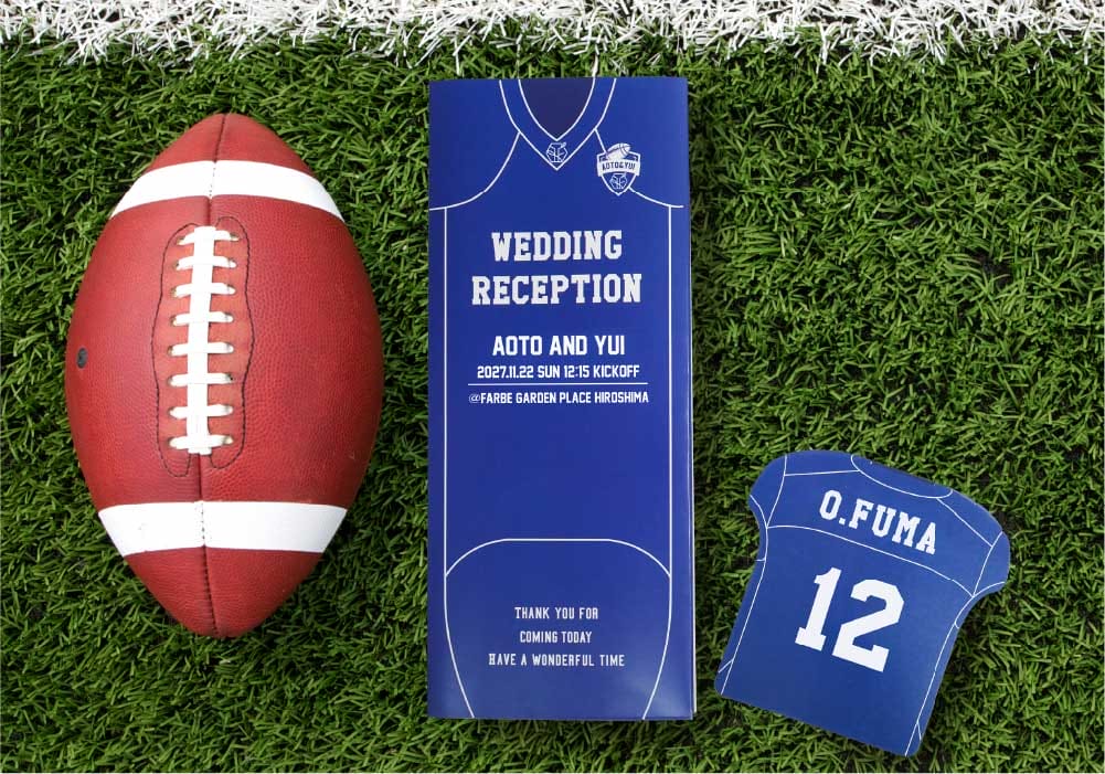 アメフトユニフォームで作る結婚式アイテム～席次表・席札～