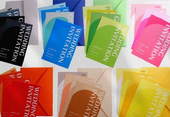 結婚式テーマは「推し色」！カラバリ無限の招待状を作ってみた！