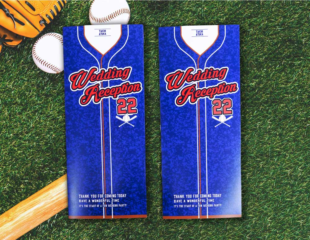【野球好き必見】結婚式に使いたい！草野球チームのユニフォームで作った世界でひとつの席次表＆エスコートカード