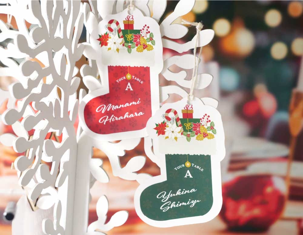 結婚式が一気にクリスマス♪靴下型のエスコートカードでおもてなし！