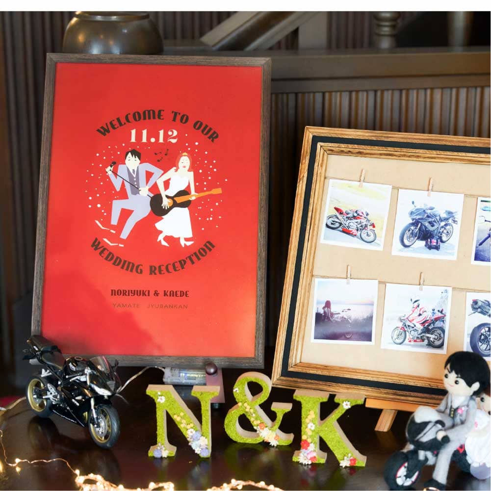 ego-wrappin'のジャケットをモチーフにしたウェルカムボード