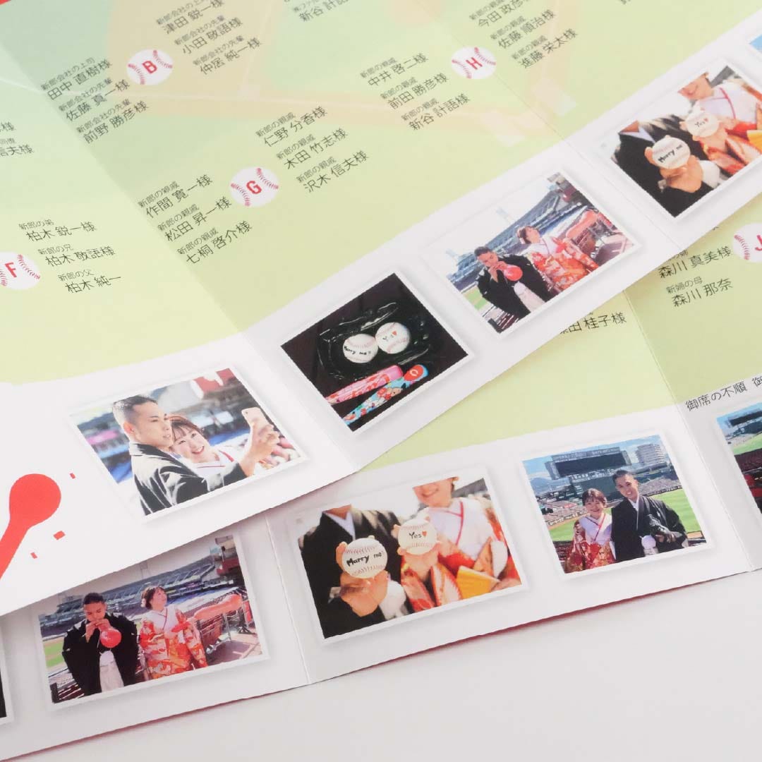 前撮り写真を多めに入れて作る席次表