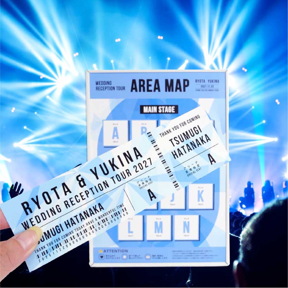 エスコートカードとエリアマップのフェス婚アイテム