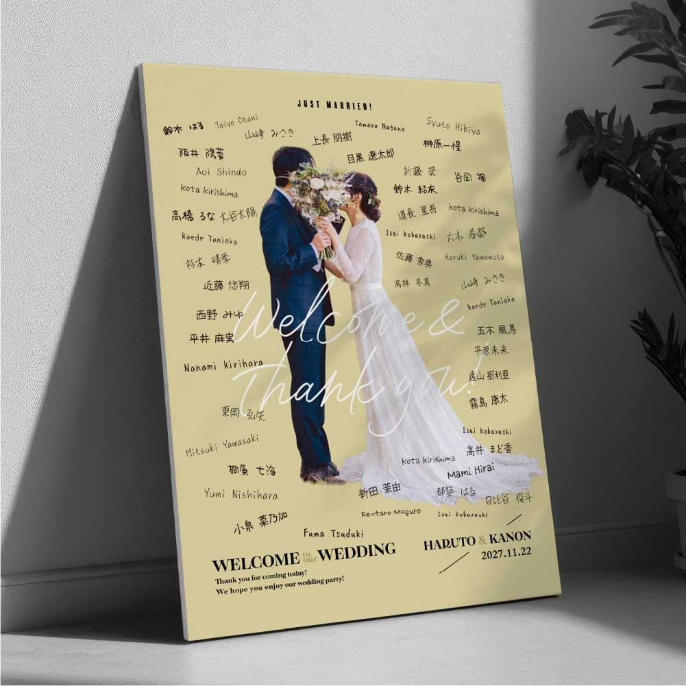 切る抜き写真でつくるウェルカムボードの寄せ書きアレンジ