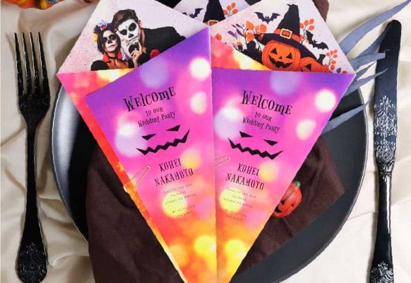 ハロウィン気分を盛り上げる！結婚式の【席札メニュー】アレンジ-2025年ver-