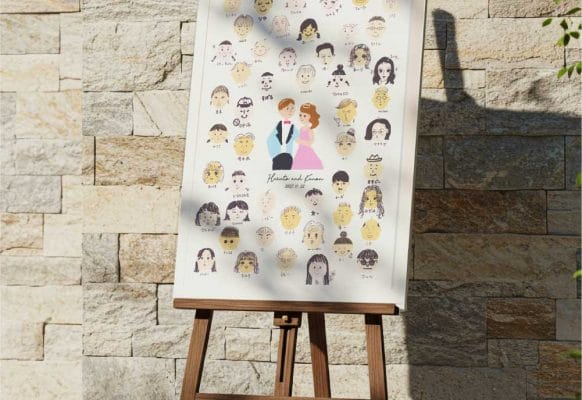 ゲストと一緒に作る！ユニークな結婚式演出「似顔絵ボード」