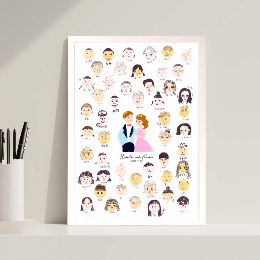 ゲストの似顔絵入りボード