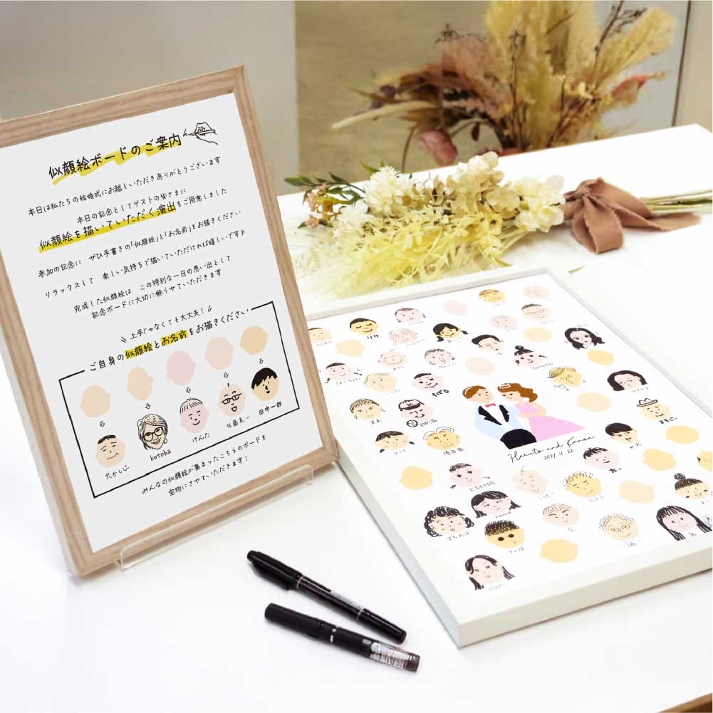 ゲストの似顔絵でつくる結婚式アイテム