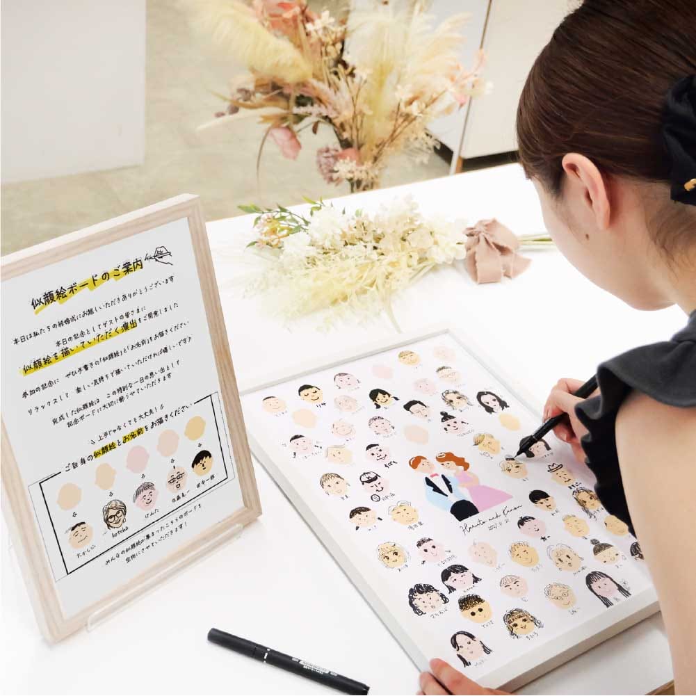 ゲストの似顔絵でつくる結婚式アイテム