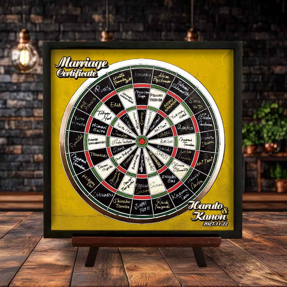 ありそうで無い!?【ダーツ型】ユニークな結婚証明書が誕生！