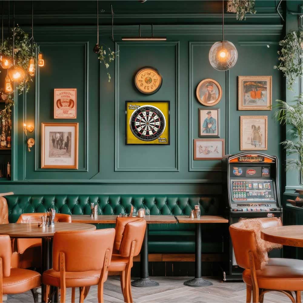 ダーツデザインのレトロなゲスト参加型結婚証明書