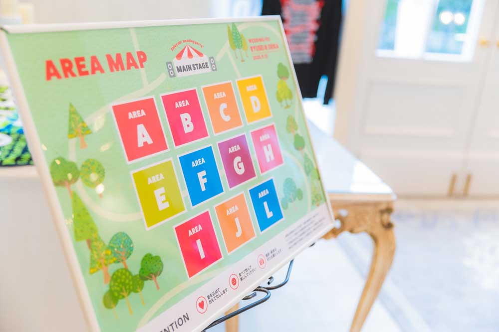 野外フェス風のエリアマップボード