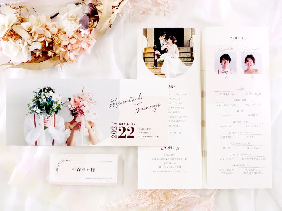 プロフィール入り写真付き席次表